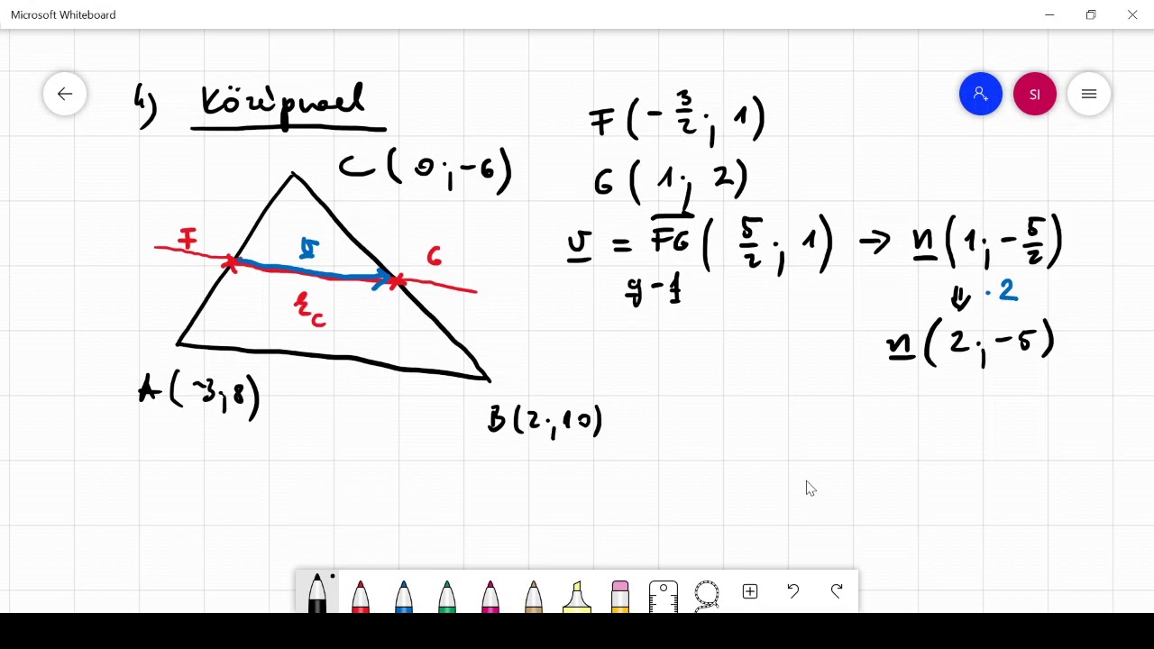 Háromszög nevezetes vonalainak felírása