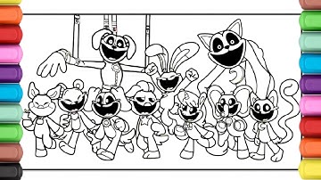 Coloring Pages SMILING CRITTERS ـ Satisfying Coloring Poppy Playtime Chapter 3 characters
