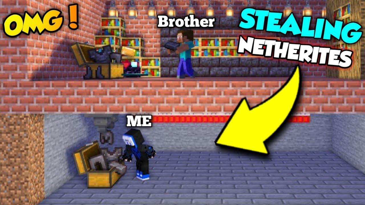 😱Stealing Netherite Armour From my Small Brother || Trolling Brother | #4