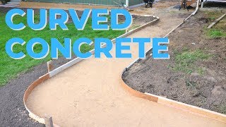 Forming Radius Corners On a Curved Sidewalk  Complete Sidewalk Setup and Pour