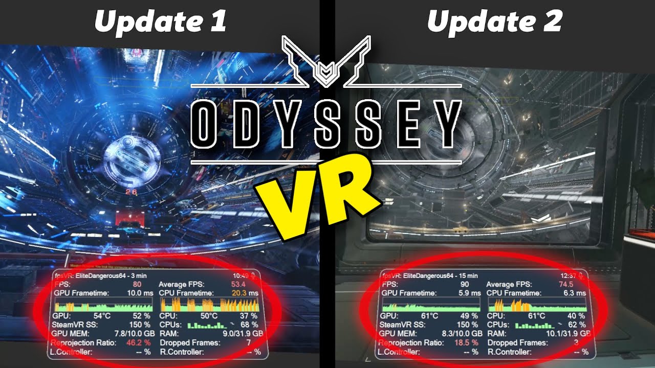 UPDATE 2 Performance Comparison // Elite Dangerous Odyssey in VR