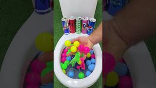 Coca Cola VS Rainbow Balloons, Fanta, Pepsi, Sprite, Fruko, Popular Sodas  and Mentos in the Toilet