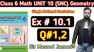 Class 6 Math SNC Exercise10.1 Q1,2| Domain Geometry Ex10.1 q1 q2 Single National Curriculum New Book