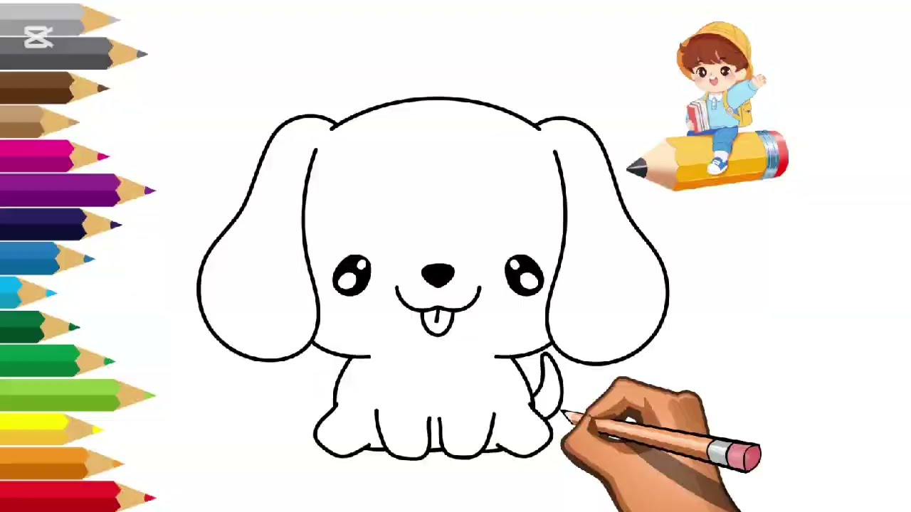 "Easy Dog Drawing | Step by Step Tutorial 🎨🐕😜✏️