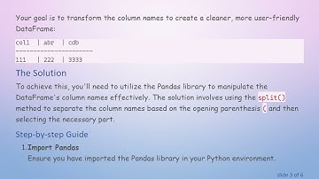 How to Change Column Names in a DataFrame Using Python Pandas