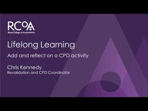 RCoA Lifelong Learning CPD: Add and reflect on a CPD activity