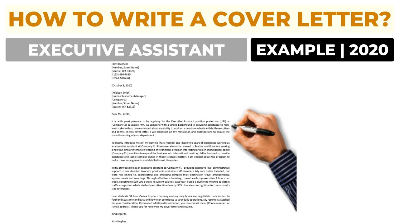 How To Write a Cover Letter For an Executive Assistant Position?  Example