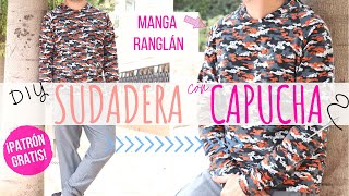 Tutorial SUDADERA UNISEX con manga raglán y capucha - PATRONES GRATIS de Free Sewing! ✂️ DIY ✂️