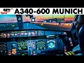 Piloting Airbus A340-600 Munich to Jo'burg | Cockpit Views