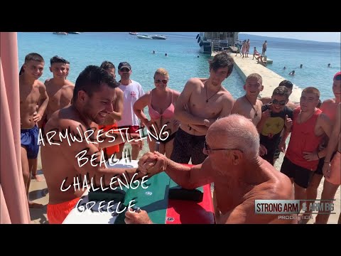 Beach Funny Arm Wrestling Part 1 - Greece