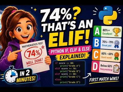 74% That's an ELIF! Python If, Elif & Else Explained in 3 Minutes