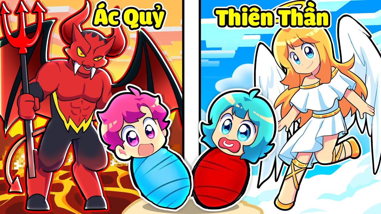 Yummie sẽ được NHẬN NUÔI BỞI THIÊN THẦN HOẶC ÁC QUỶ trong Minecraft 🤩😍