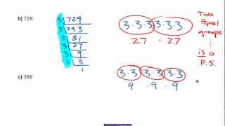 Ma10 4.1 (1) Using Prime Factors to find Perfect Squares and Cubes
