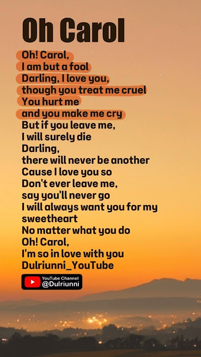 🌼 Oh! Carol 1️⃣ | Neil Sedaka #ohcarol