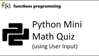 Python Mini Math Quiz (using User Input) Wealth