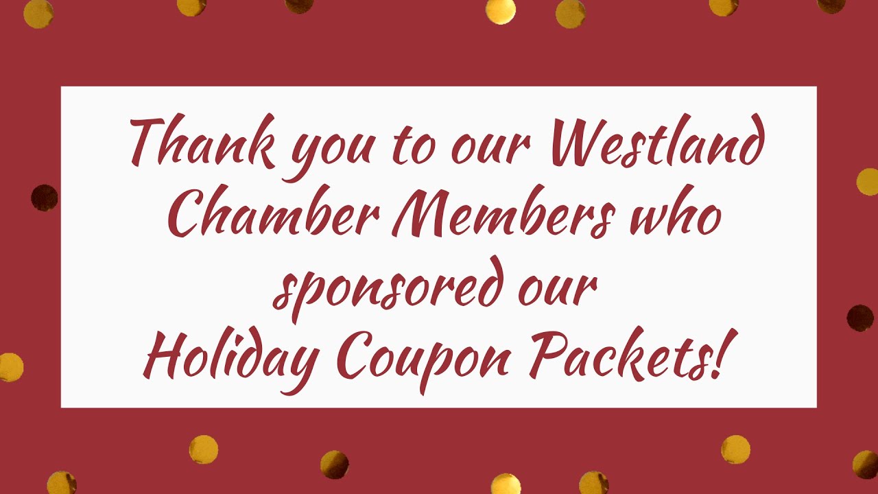 Westland Chamber Holiday Coupon Packet Sponsors 2020 YouTube
