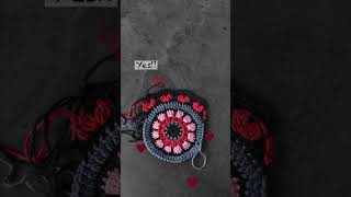 Hearts in crochet mandala? Why not ❤️😋? #shortscrochet