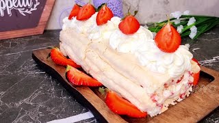 Он тает во рту! Этот летний десерт просто невероятно вкус/ Меренговый Рулет! Самый удачный рецепт.