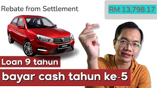 Loan kereta 9 tahun, bayar CASH tahun ke-5, berbaloi?