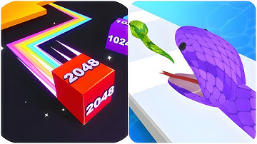 Snake Run Race 3D vs Jelly Snake 2048 - (All Levels Walkthrough Games)