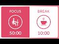 Study Timer 6 Hours | Pink Noise Pomodoro 50/10 for Focus, ADHD & Productivity
