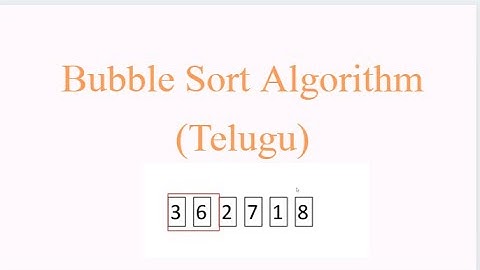 Bubblesort Algorithm Program in telugu | Bubble Sort Algorithm