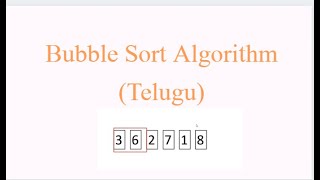 Bubblesort Algorithm Program in telugu | Bubble Sort Algorithm screenshot 5