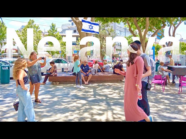 The Lively Netanya, Exploring the City Center and more | Israel Tour 4K class=