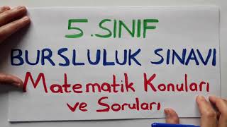 5. Sınıf Matematik BURSLULUK SINAVI Genel Tekrar (CANLI YAYIN)