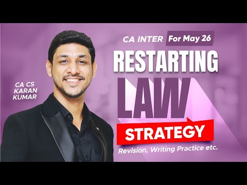 How to Restart Law to Score 70 + in May 26 🔥| CA Karan Kumar💯| ICAI #cainter #cafoundation