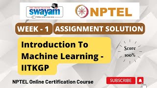 Introduction To Machine Learning Week 1 Assignment 1 Solution | NPTEL | Swayam | Jul - Dec 2023