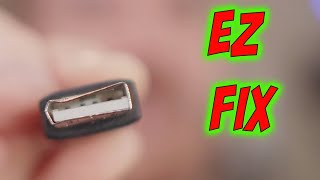 How to fix a usb plug that is bent | fix a bent or crushed USB cable