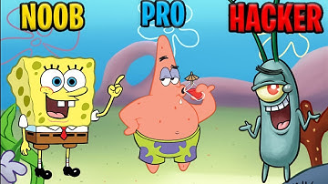 SPONGEBOB ADVENTURES IN A JAM NOOB VS PRO VS HACKER