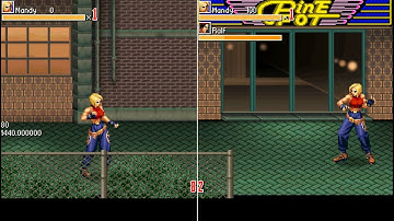 OpenBOR Split Screen  - Prototype Test v3 (Adding Front/Back Layers with different speeds)
