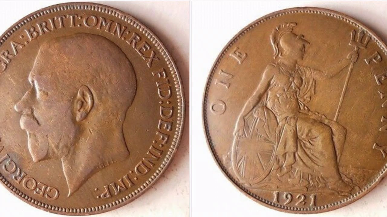 GB 1921 ONE PENNY Coin WORTH Georgivs V YouTube