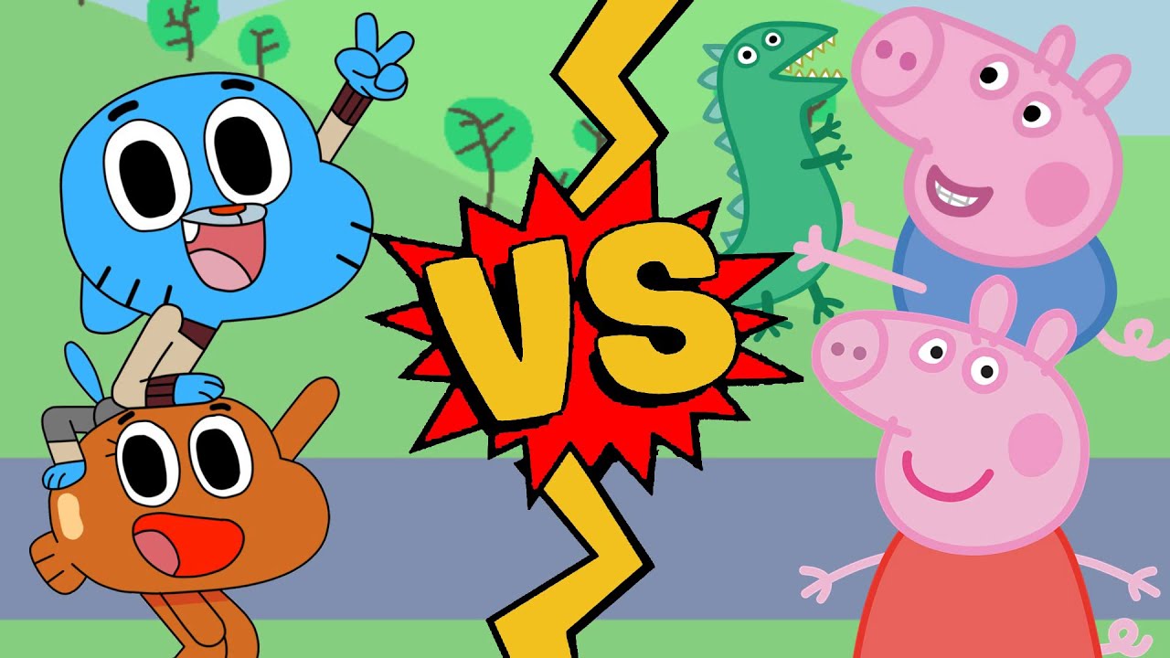 M.U.G.E.N. Battles | Gumball/Darwin vs Peppa/George Pig | The Amazing World of Gumball vs Peppa Pig