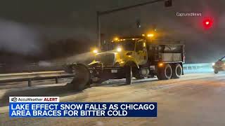 Lake-effect snow, freezing rain creating slick conditions in Chicago
