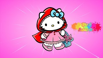 How to Color Hello Kitty Little Red Riding Hood coloring video @drawtube28