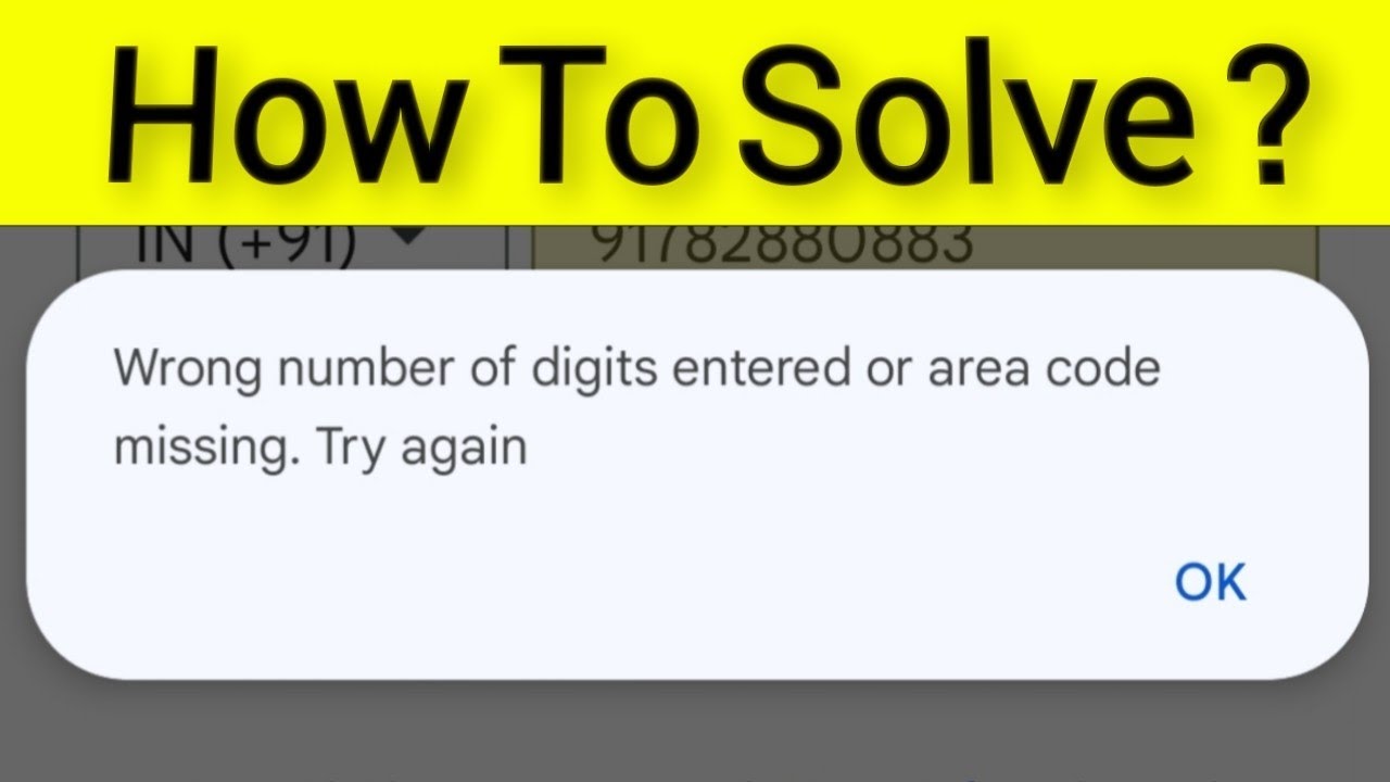 Zoom App Fix Wrong Number Of Digits Entered or area code missing