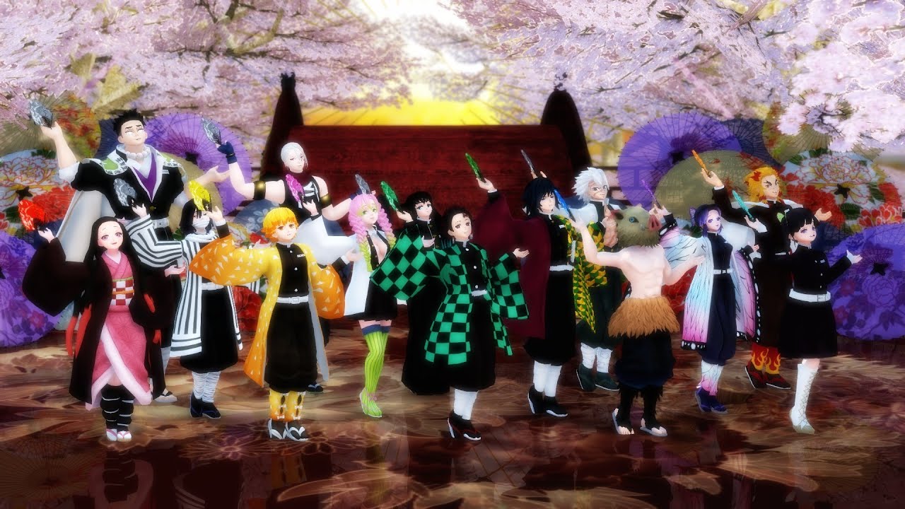 【鬼滅のMMD】極楽浄土 Gokuraku Jodo (cover くろくも×この子)【Demon Slayer】(12 languages subs)[4K]