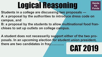 CAT 2019 - Logical Reasoning - Venn Diagram - Two proposals for students and student elections