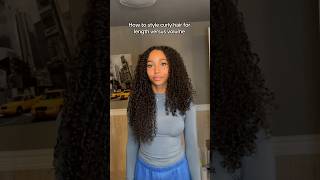 How to Style Curly Hair For Length VS. Volume!! #shorts