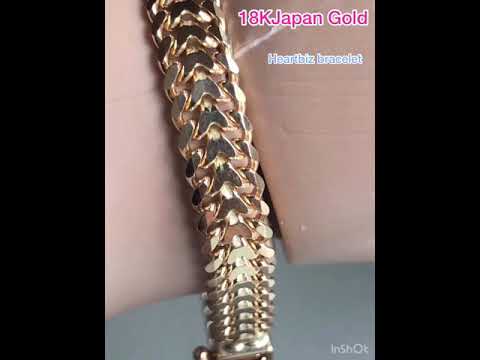 18K Japan Gold Heartbiz bracelet with diamonds and without diamond