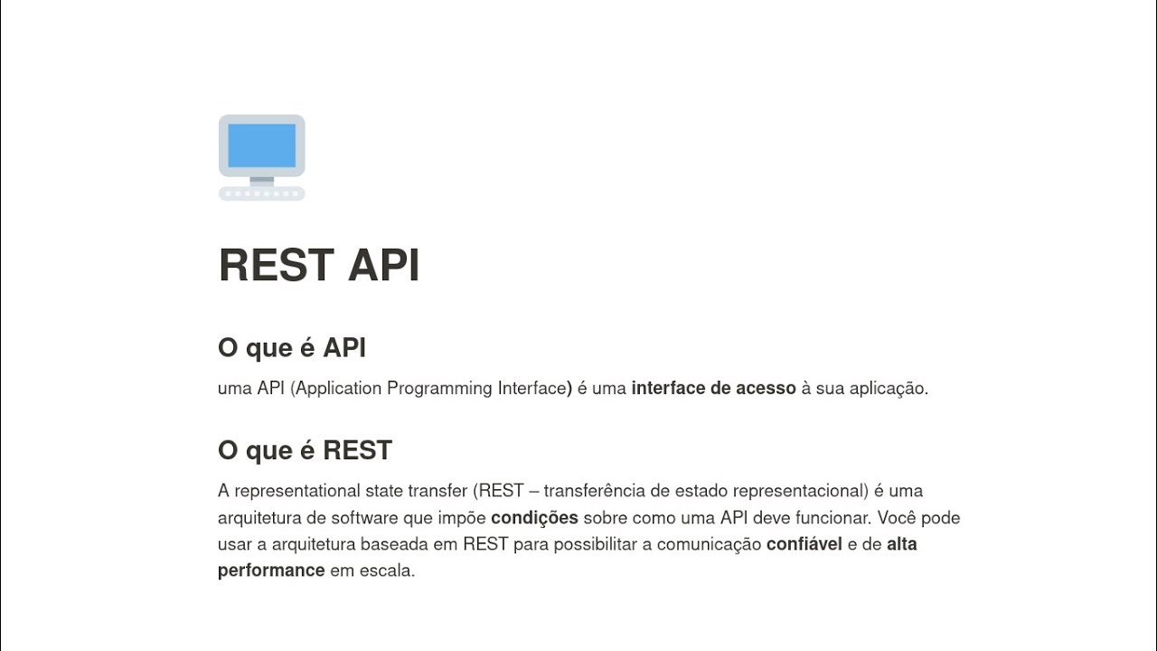 CONCEITOS de API'S REST com NODEJS - RESUMO - YouTube