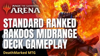 MTG Arena Standard Ranked Gameplay with Rakdos Midrange vs Mono White Aggro (Pre-Wilds of Eldraine)