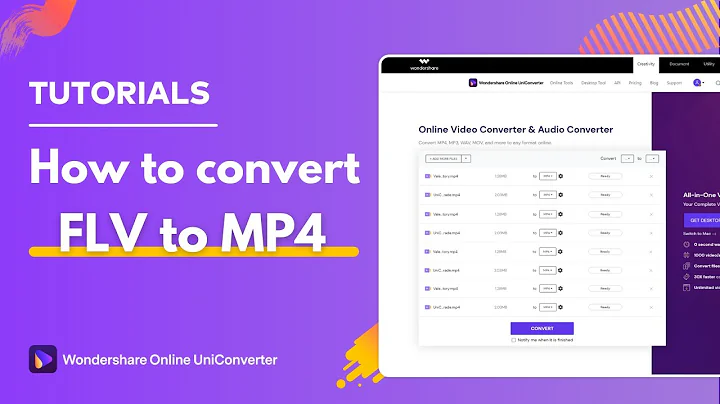 How to Convert FLV to MP4 using Wondershare Online UniConverter