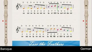 (Irish Song) The Corrs - Toss the Feathers, Recorder Tutorial with TABS and NOTES!