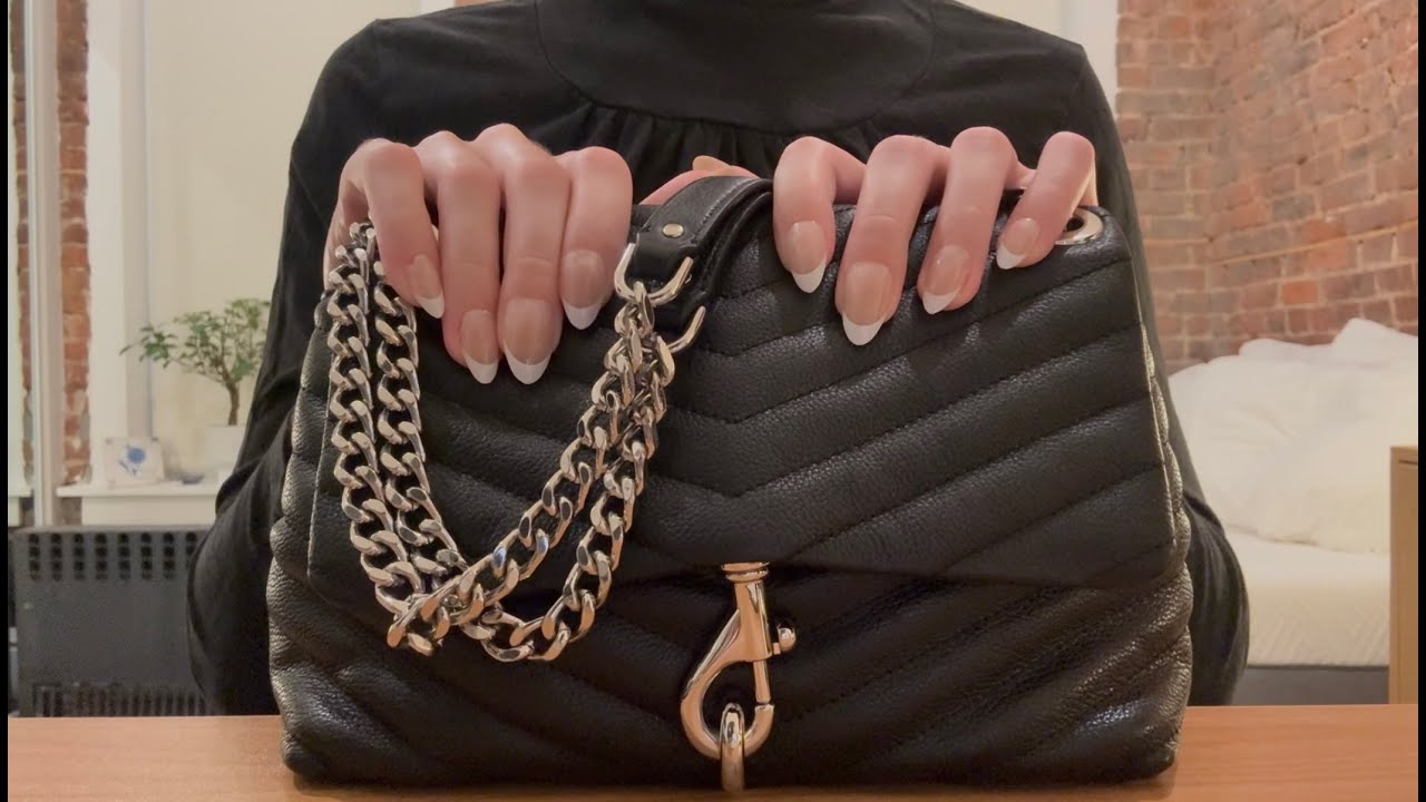 ASMR My Going-Out Bags Show & Tell | Leather Tapping, Scratching & Chain Triggers w/ Blue Yeti