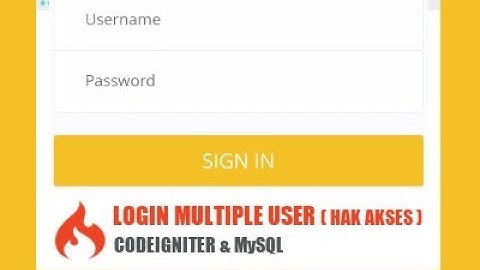 DEMO Tutorial Membuat Login Multi Level User dengan Codeigniter