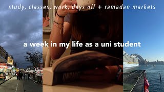 uni vlog | a week in my life, classes, study, days off + ramadan markets